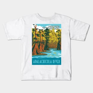 WPA Poster of Apalachicola River with Taxodium Distichum at Apalachicola National Forest Kids T-Shirt